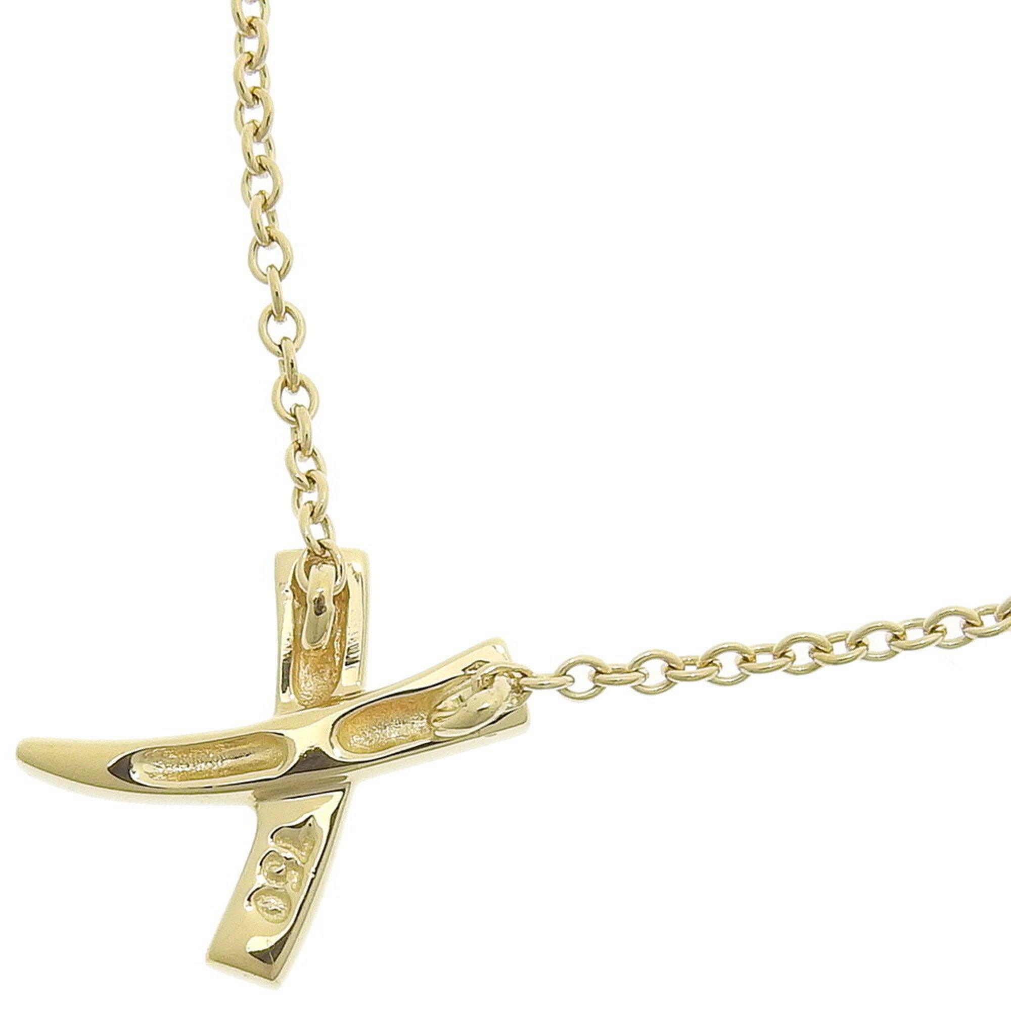 Tiffany TIFFANY&Co. Kiss Necklace Paloma Picasso K18 Yellow Gold Approx. 2.1g Women's I220823096