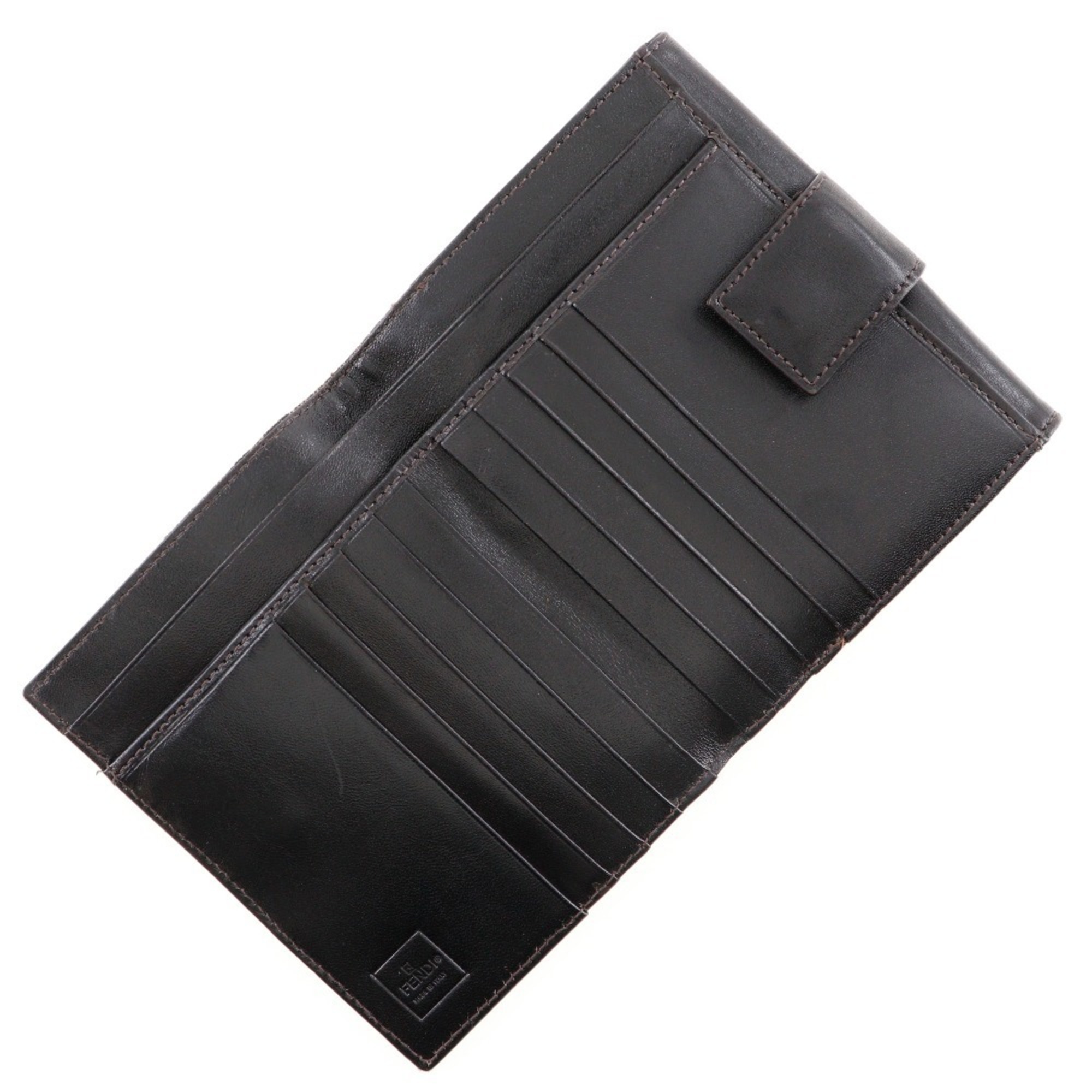 FENDI Bifold Wallet Canvas x Leather Snap Button Women's I120824105