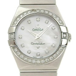 Omega OMEGA Constellation Watch Diamond Bezel 10P 123.15.24.60.55.001 Stainless Steel x Quartz Analog Display White Shell Dial Women's I220823046