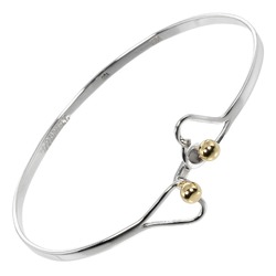 Tiffany TIFFANY&Co. Hook & Eye Double Heart Bangle Silver 925 K18 YG Yellow Gold Approx. 4.78g I112223061