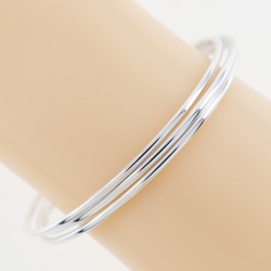 Tiffany TIFFANY&Co. Double heart bangle 3 rows 925 silver Made in the USA Approx. 23.6g ladies I211723119