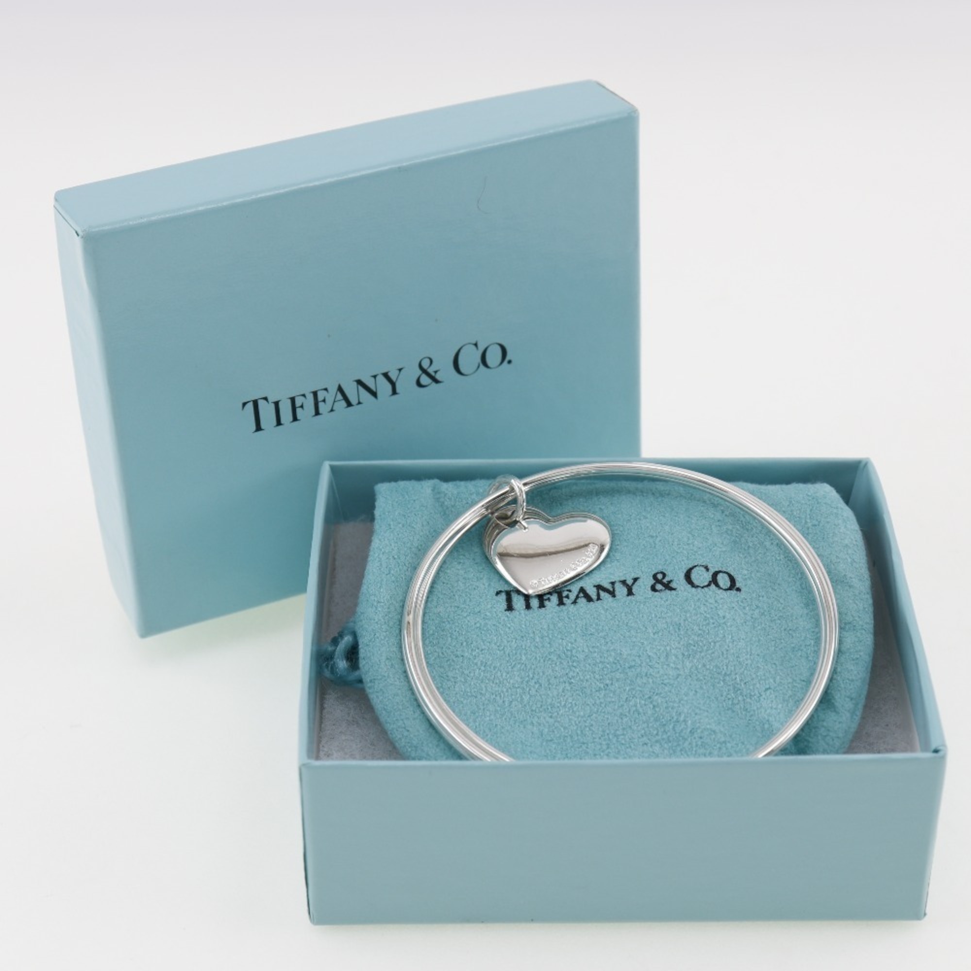 Tiffany TIFFANY&Co. Double heart bangle 3 rows 925 silver Made in the USA Approx. 23.6g ladies I211723119