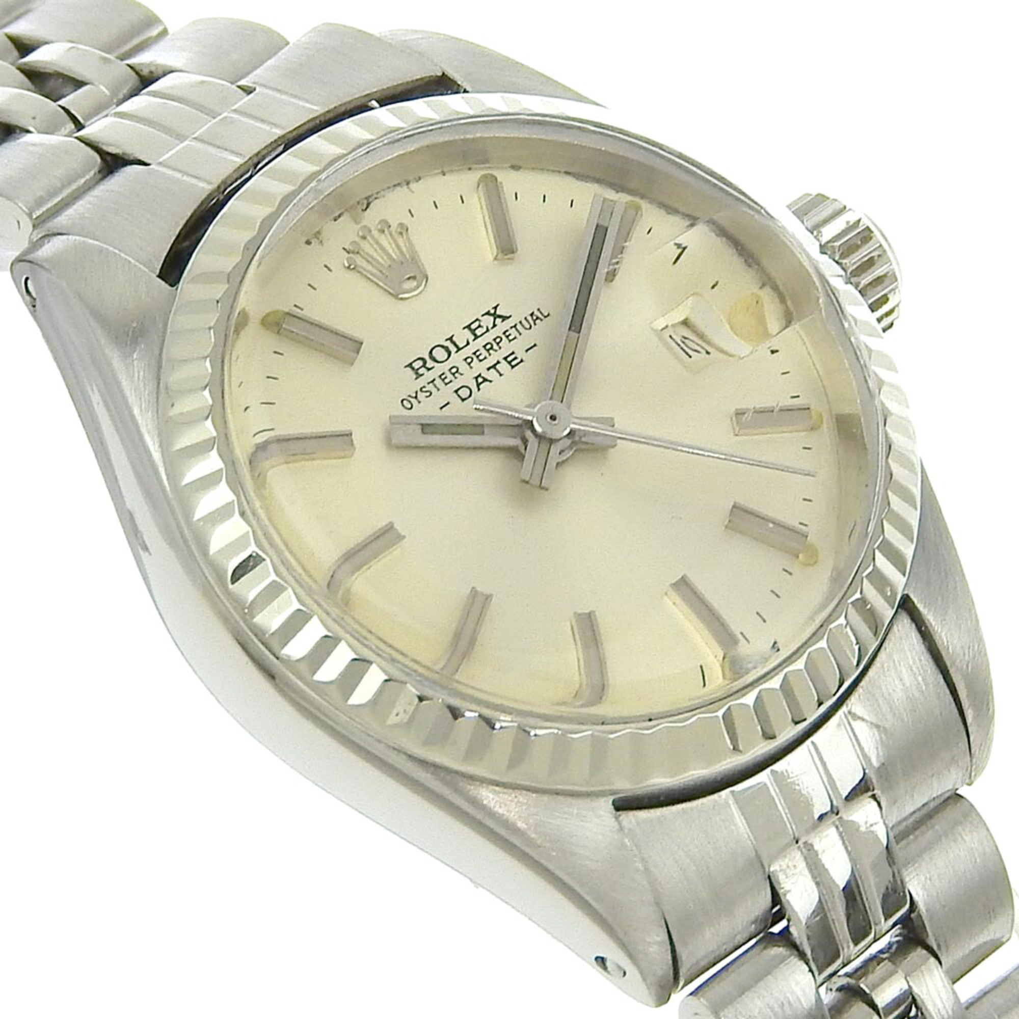 Rolex Oyster Perpetual Watch Date 6917 Stainless Steel Automatic Silver Dial Women's I220823032