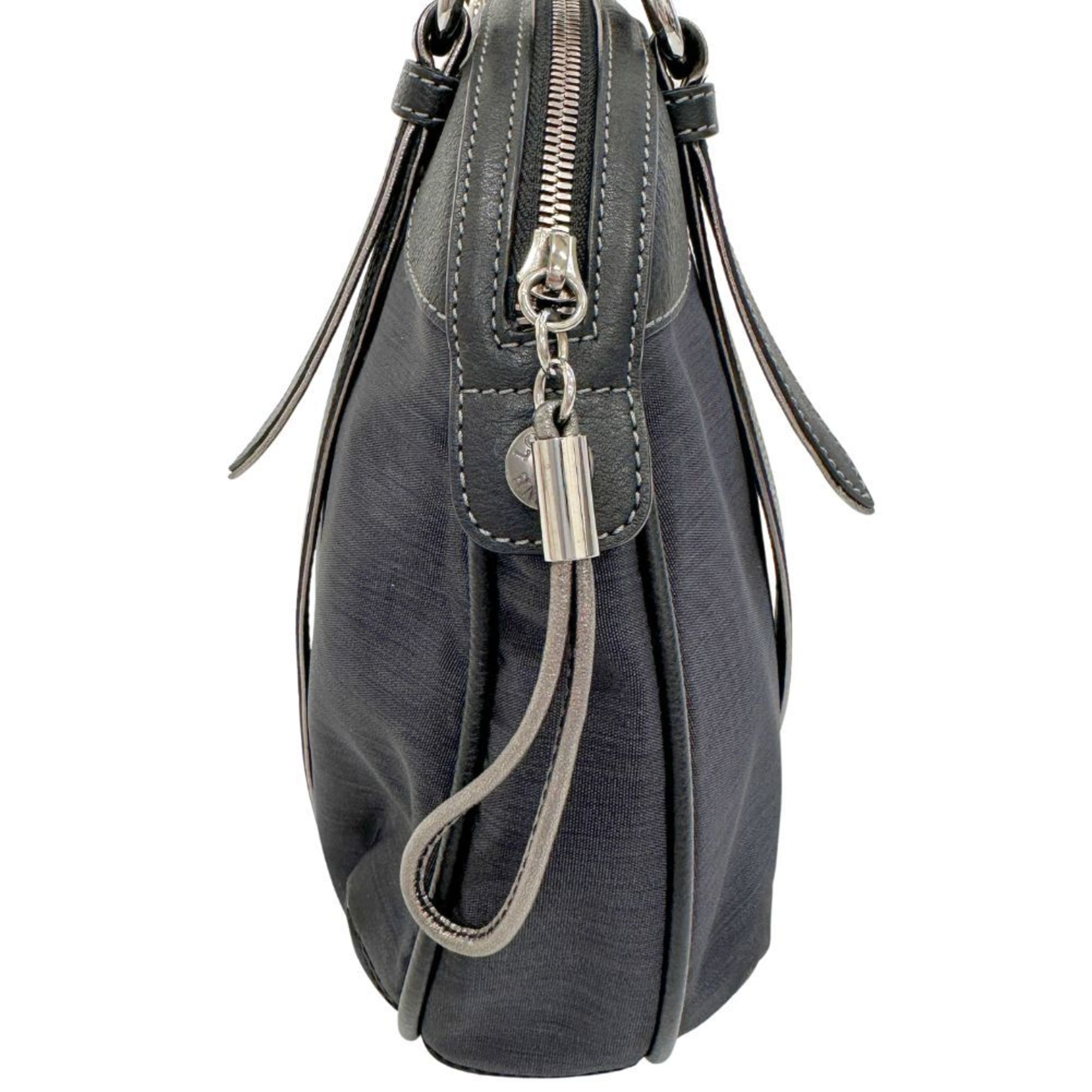 LOEWE Anagram Handbag Nylon Canvas x Leather Black A5 anagram Women's H112224344