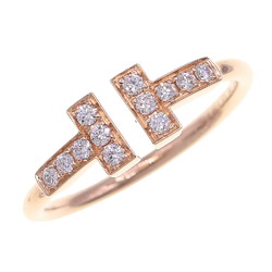 Tiffany Ring T Diamond Wire 750RG No. 11.5 Women's Pave Pink Gold PG TIFFANY&Co.