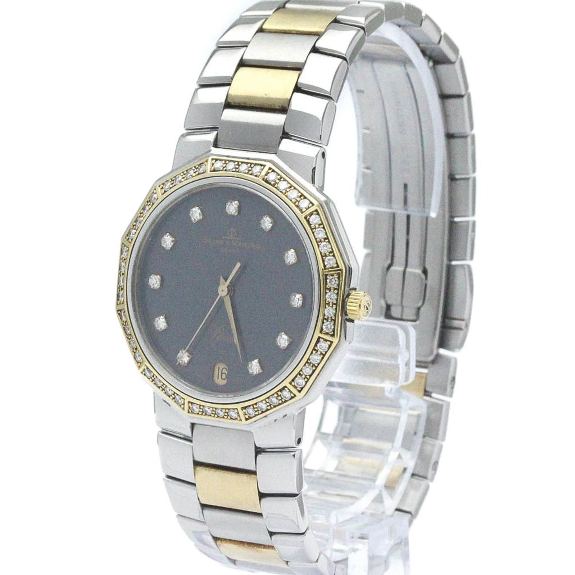 Polished BAUME & MERCIER Riviera Diamond 18K Gold Steel Watch 5131.3 BF569953