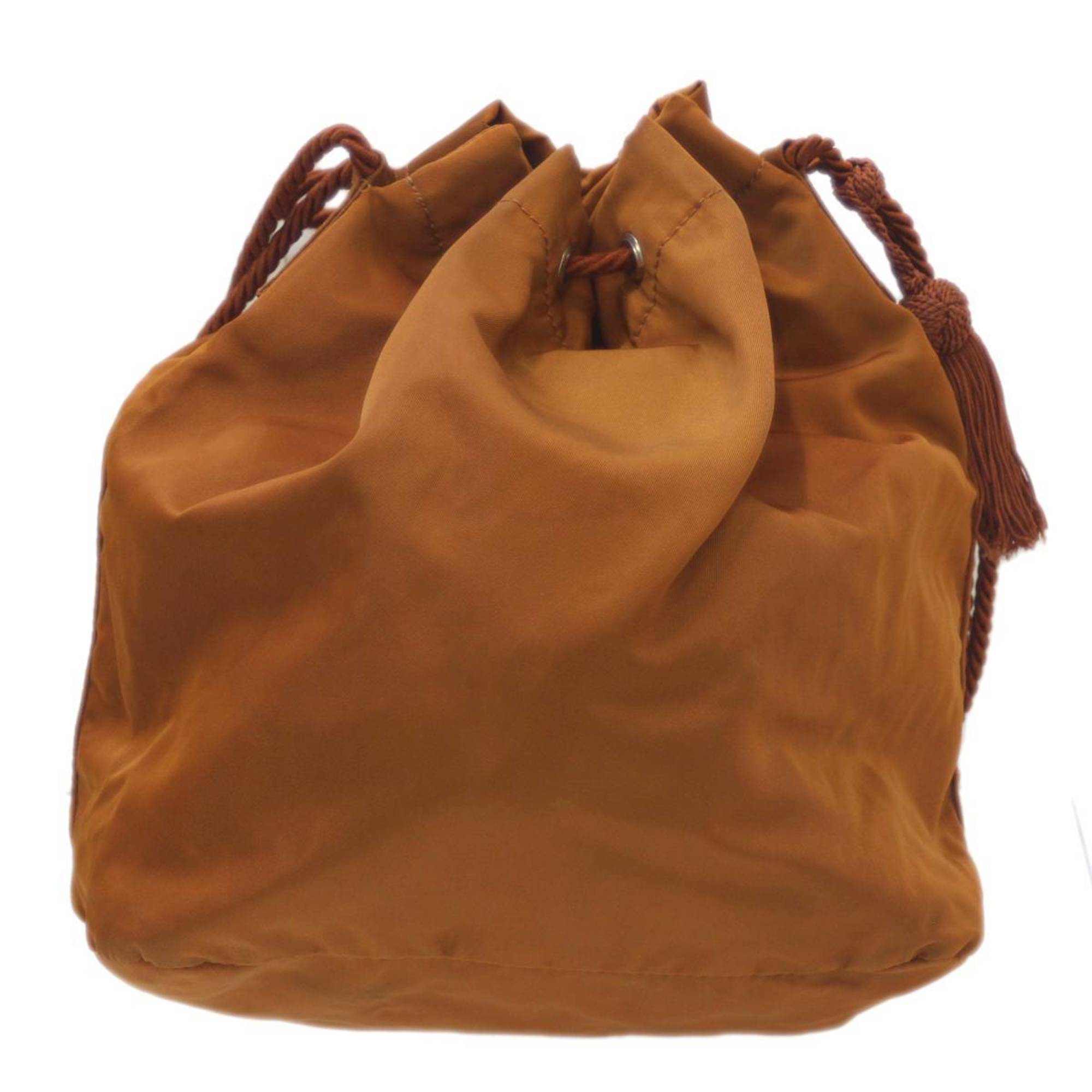 PRADA shoulder bag nylon light brown