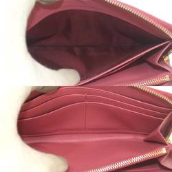 PRADA Prada round zip long wallet Safano pink leather