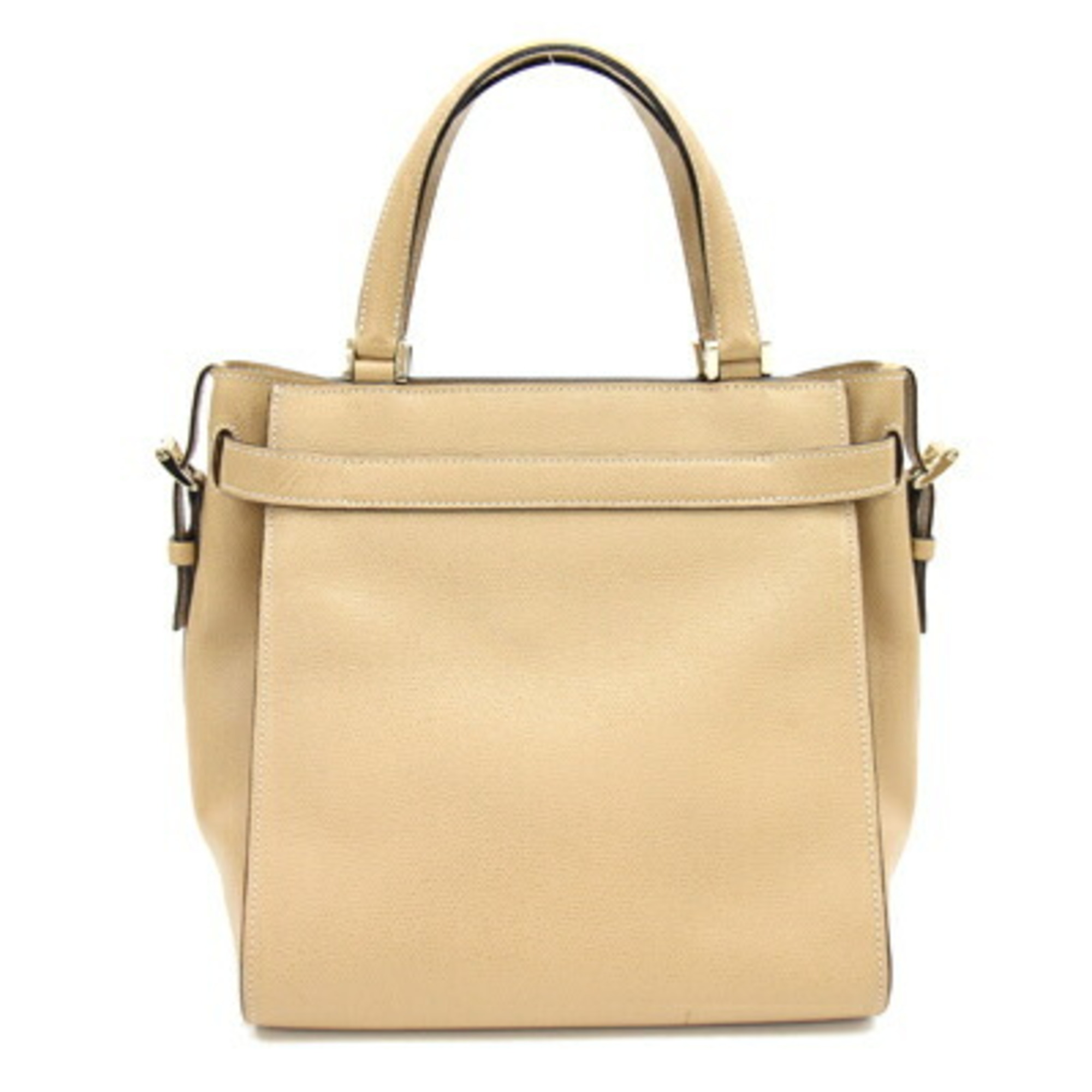 Valextra Handbag B Cube V5C67 Beige Leather Shoulder Bag Ladies