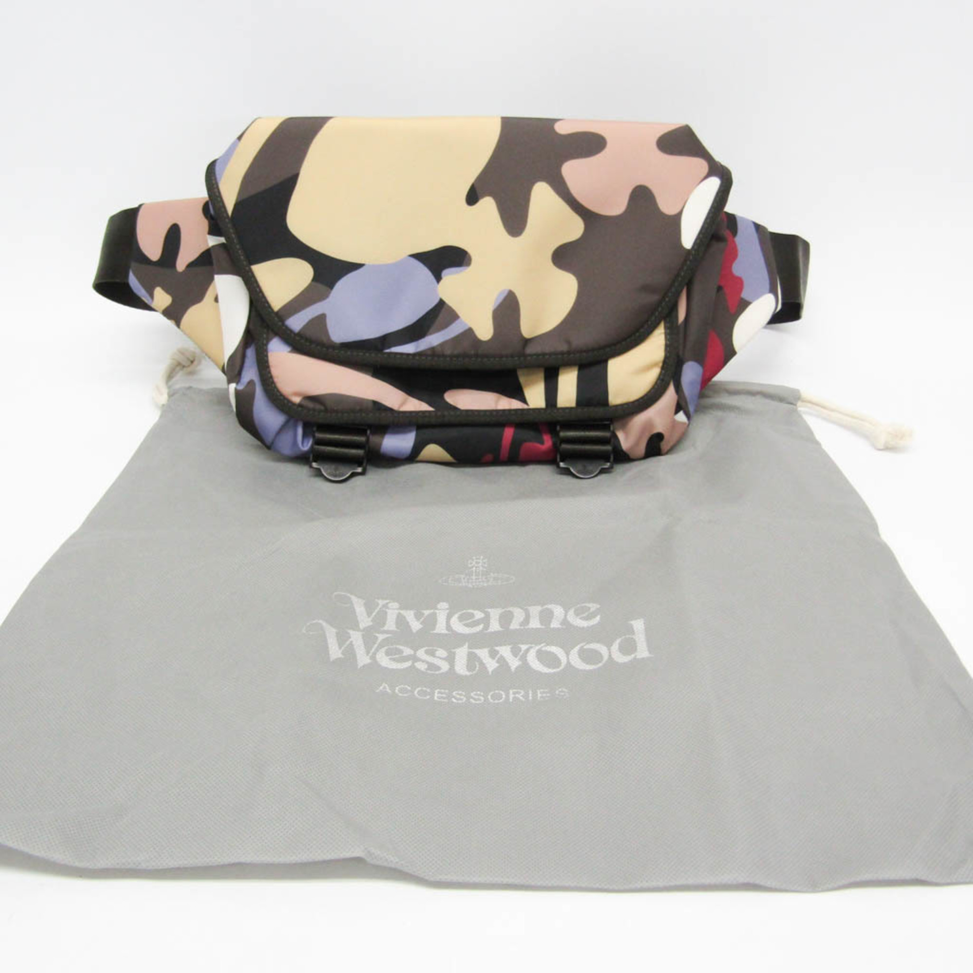 Vivienne Westwood VWH020 Men,Women Polyester,Leather Fanny Pack Khaki,Multi-color