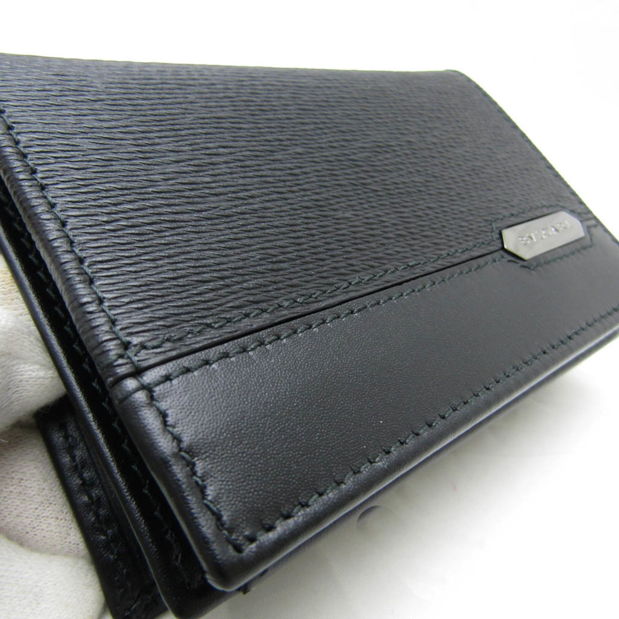 Bvlgari Serpenti Scalier Man 284223 Leather Business Card Case Black