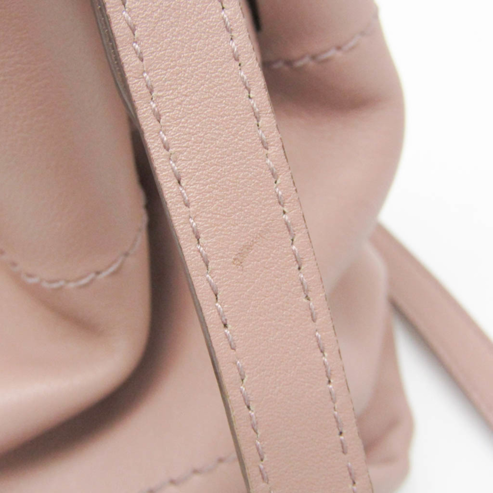 Salvatore Ferragamo Gancini EE-21 D477 Women's Leather Shoulder Bag Pink Beige