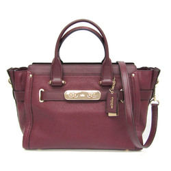Coach Swagger Carry All 34408 Women's Leather Handbag,Shoulder Bag Bordeaux