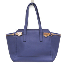 Salvatore Ferragamo Gancini DY-21 D698 Women's Leather Handbag Purple Blue