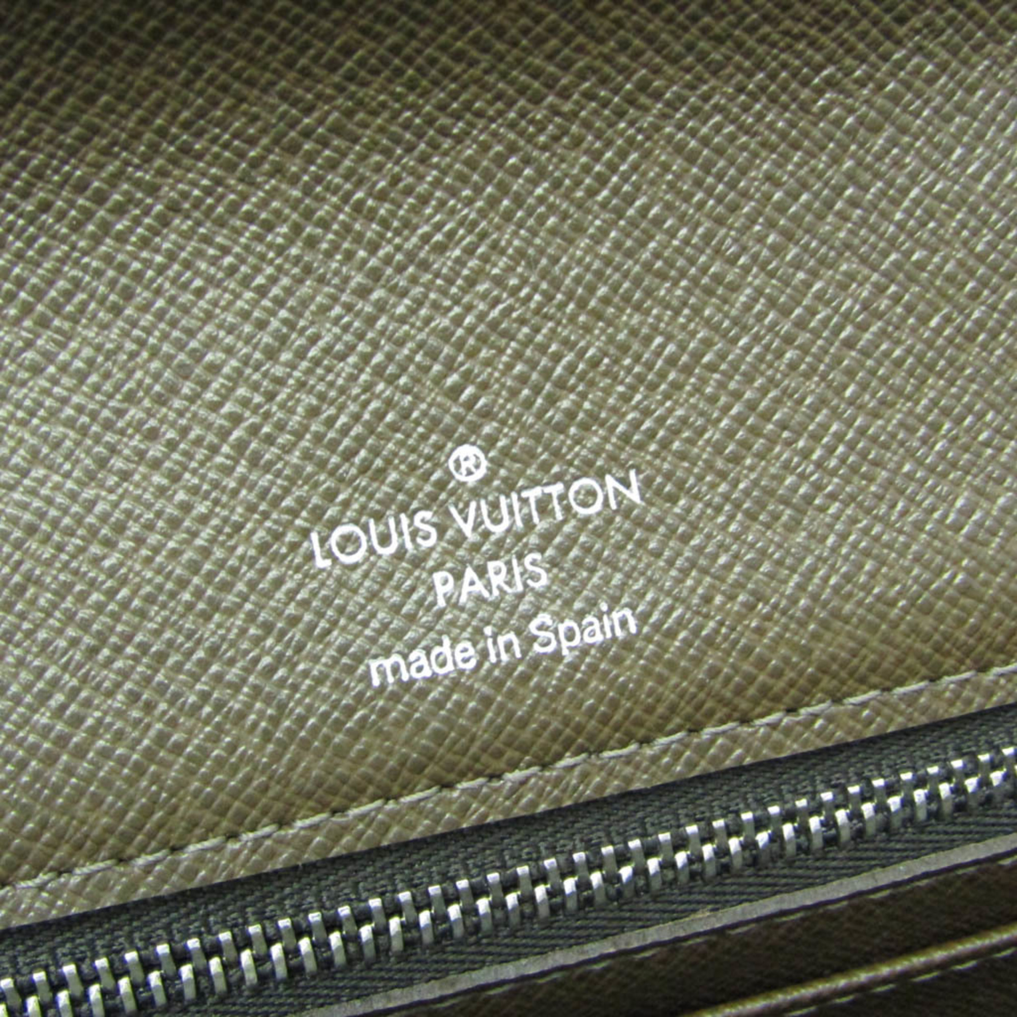 Louis Vuitton Taiga Pochette Selenga M30788 Men's Clutch Bag Grizzly