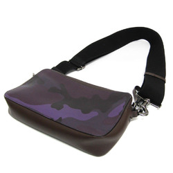 Valentino Garavani Women,Men Leather Shoulder Bag Dark Brown,Multi-color,Purple