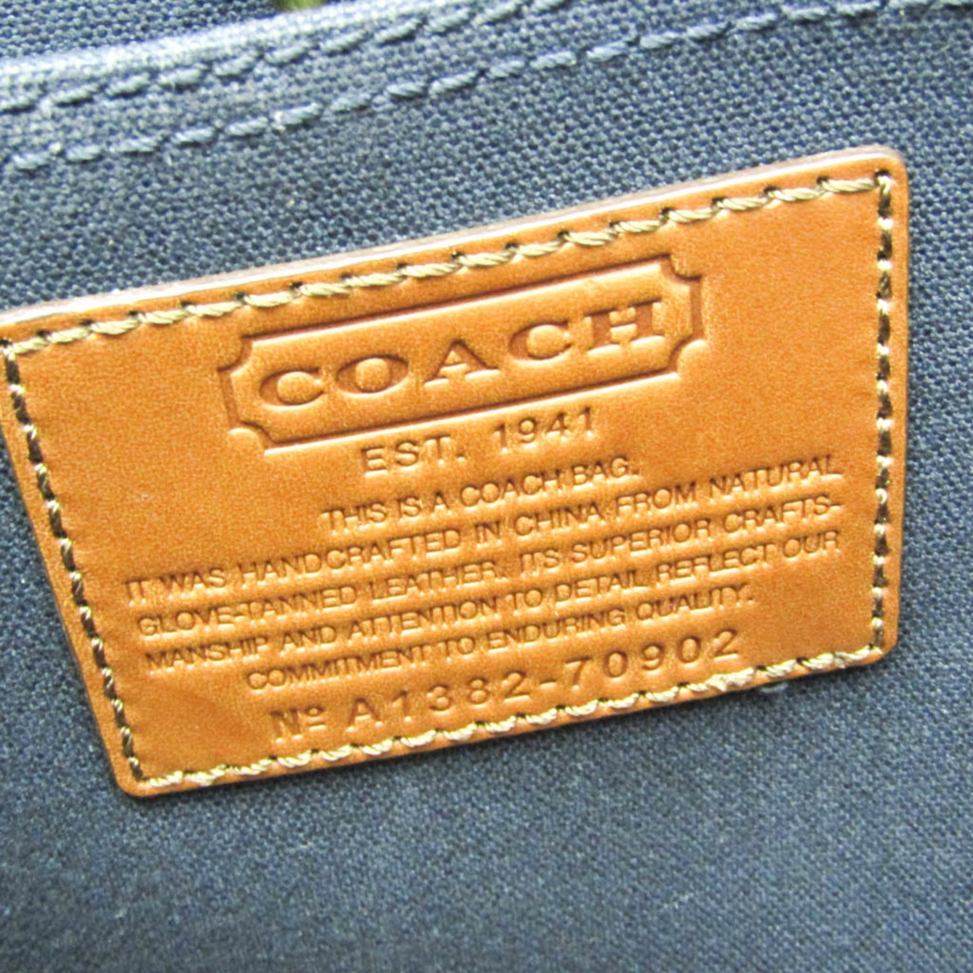 Coach COACH×Saint James 70902 Women,Men Canvas,Leather Tote Bag Brown,Navy