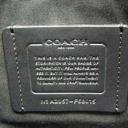 Coach Houston Map F68015 Men's Leather Shoulder Bag Black