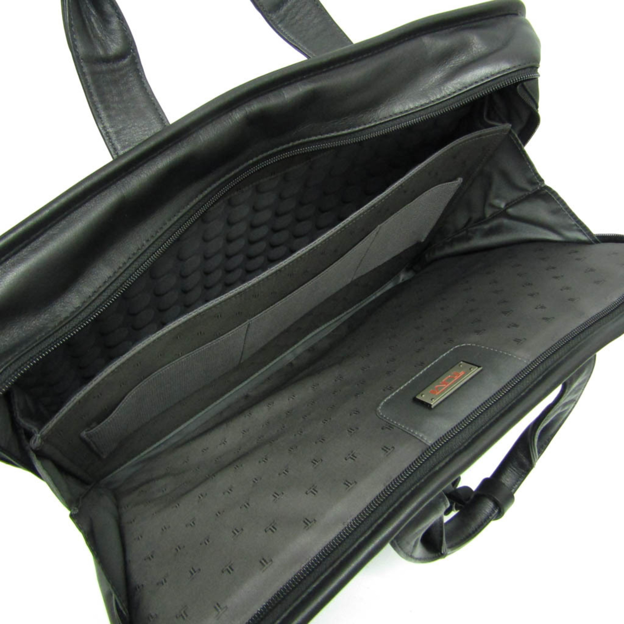 Tumi Slim Large Screen Leather Portfolio 96111D4 Men's Leather Briefcase,Shoulder Bag Black