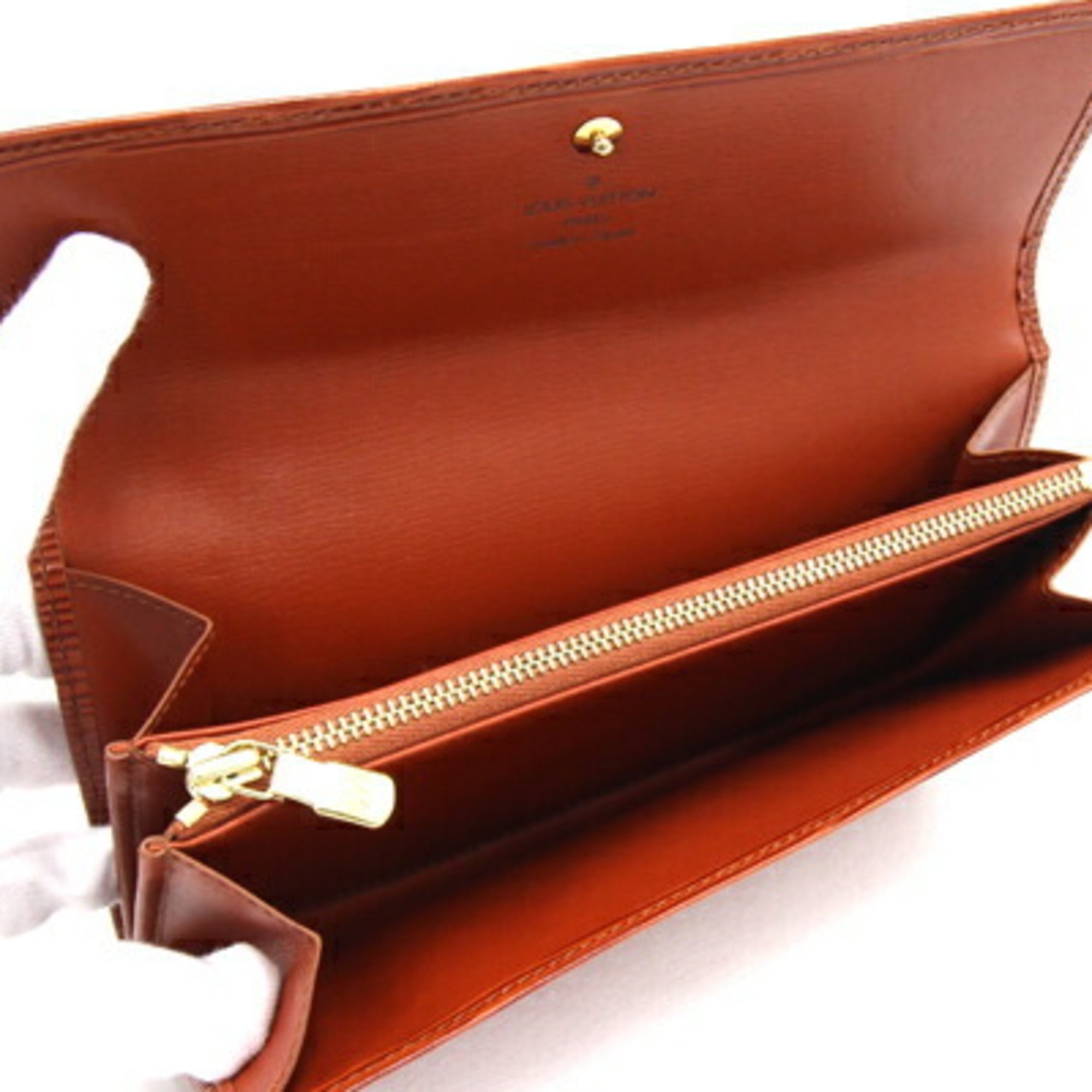Louis Vuitton Bifold Long Wallet Epi Porte Monet Credit M63573 Kenyan Brown Ladies LOUIS VUITTON