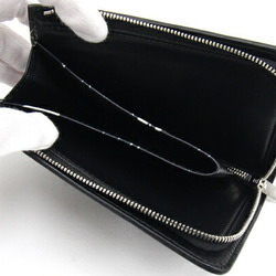 Balenciaga L-shaped wallet 332250 black white leather compact zip men's women's BALENCIAGA