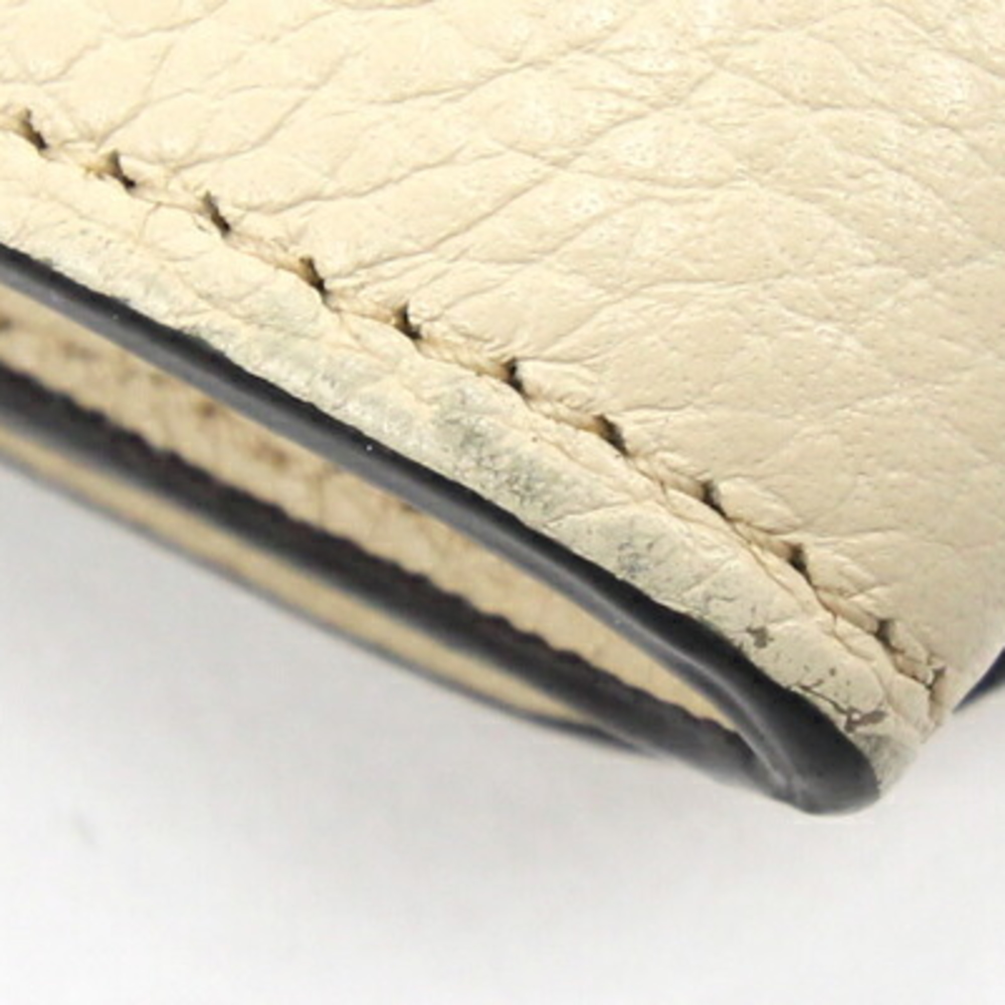Chloé Chloe Bifold Long Wallet Ivory Leather Women's