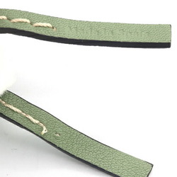 LOEWE Bag Charm Anagram Personalization Strap Light Green Gold Leather Leaf Women's