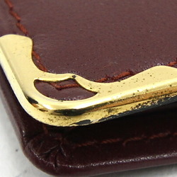 Cartier Bifold Long Bill Holder Must 3184160 Bordeaux Calf Leather Wallet Men's