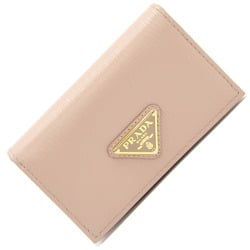 PRADA Business Card Holder 1MC122 Pink Beige Leather Case Ladies