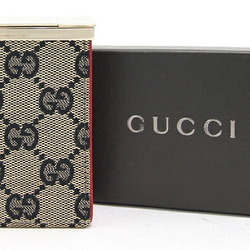 Gucci Cigarette Case 123033 Red Black Beige Leather Canvas GUCCI