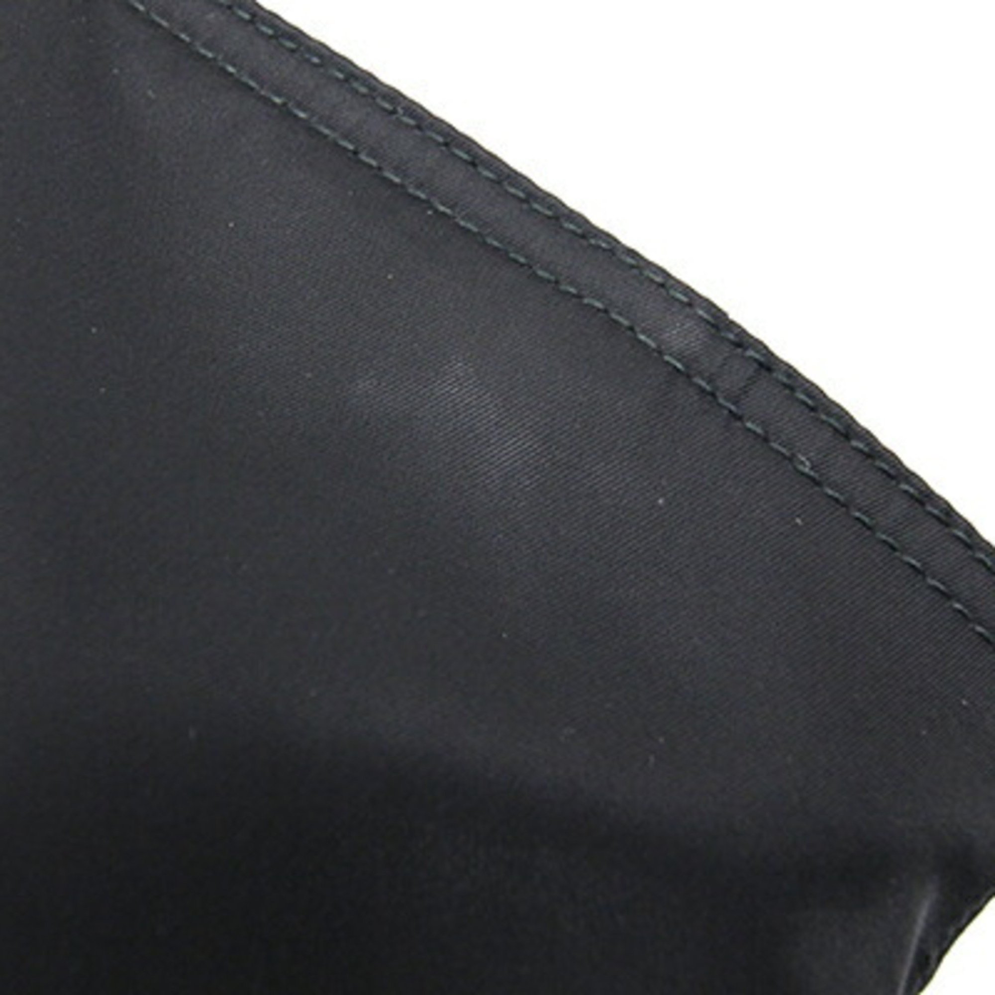 Prada tote bag 1BG052 black nylon leather shoulder flower motif ladies PRADA