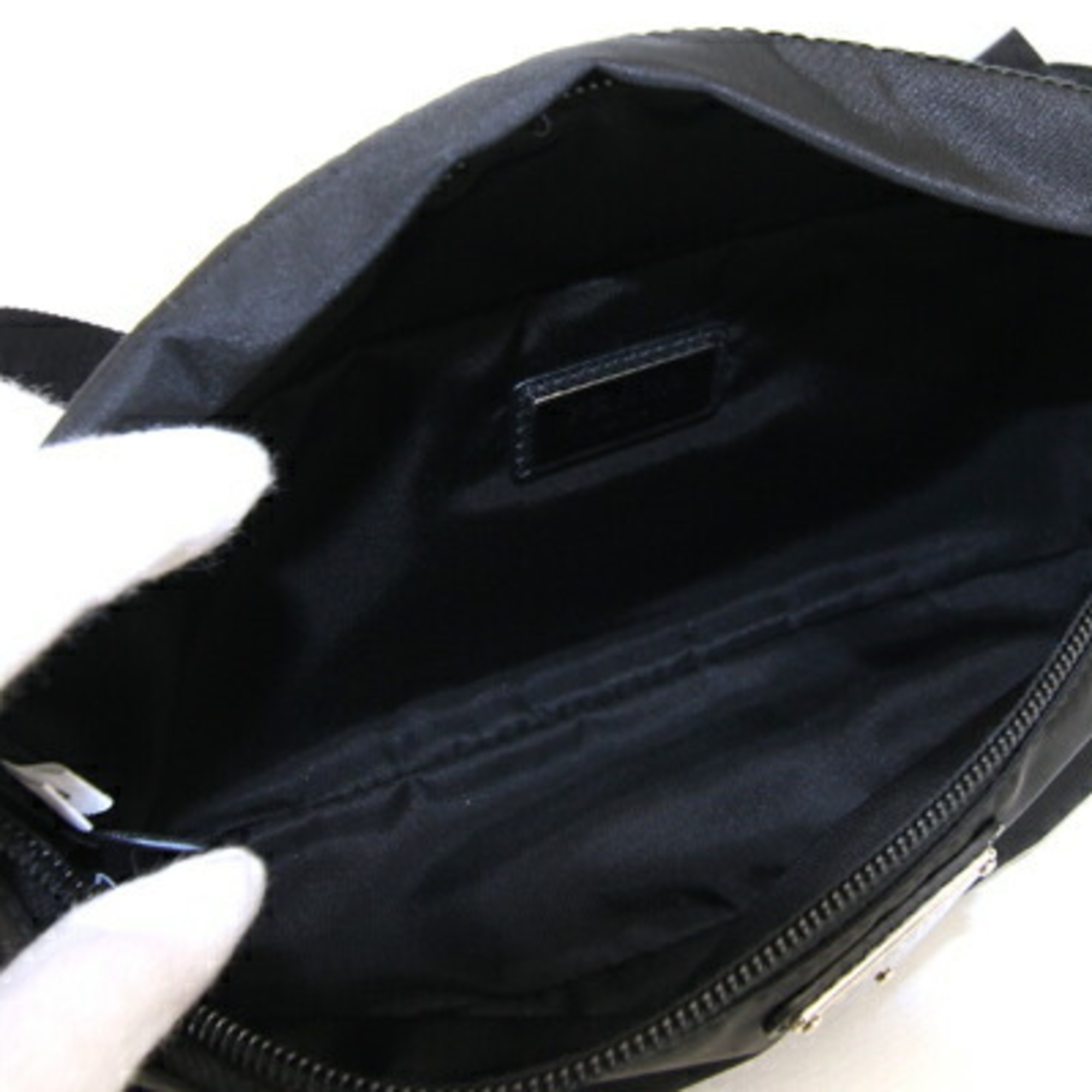 Prada Waist Pouch 2VL034 Black Nylon Leather Bag Body Women Men PRADA