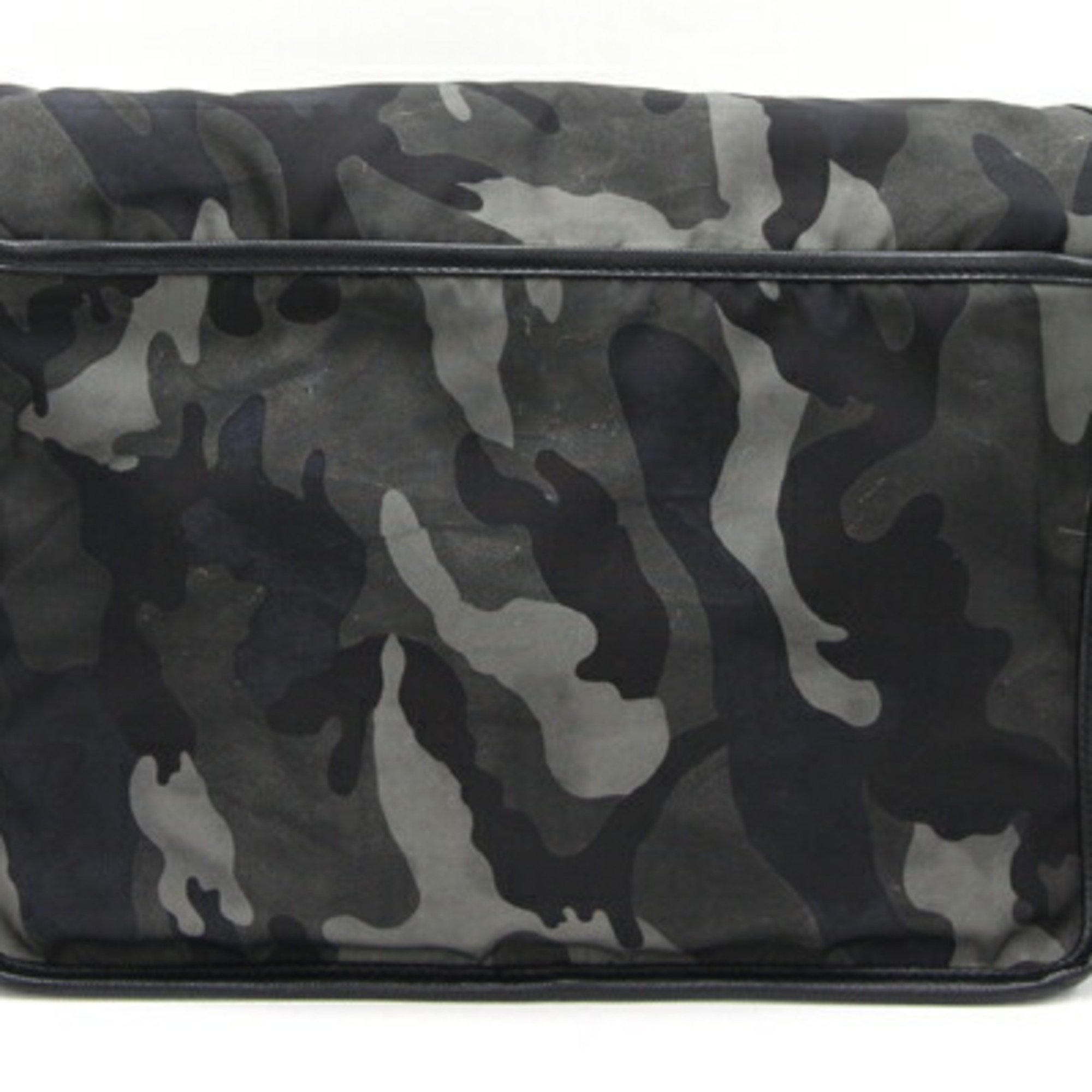 Prada Shoulder Bag VA0768 Khaki Black Nylon Leather Camouflage Crossbody PRADA