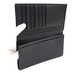 BVLGARI bi-fold long wallet black leather men's