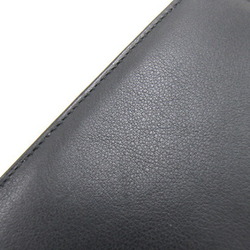 BVLGARI bi-fold long wallet black leather men's