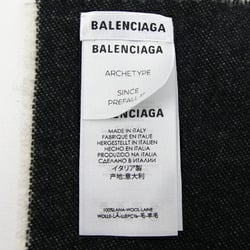 Balenciaga Scarf 512732 White Black 100% Wool Fashion Men Women Bicolor Two Color Reversible BALENCIAGA