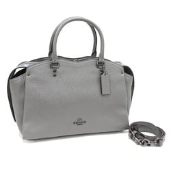 Coach Handbag Drew Satchel 67710 Gray Leather Shoulder Bag Women's COACH