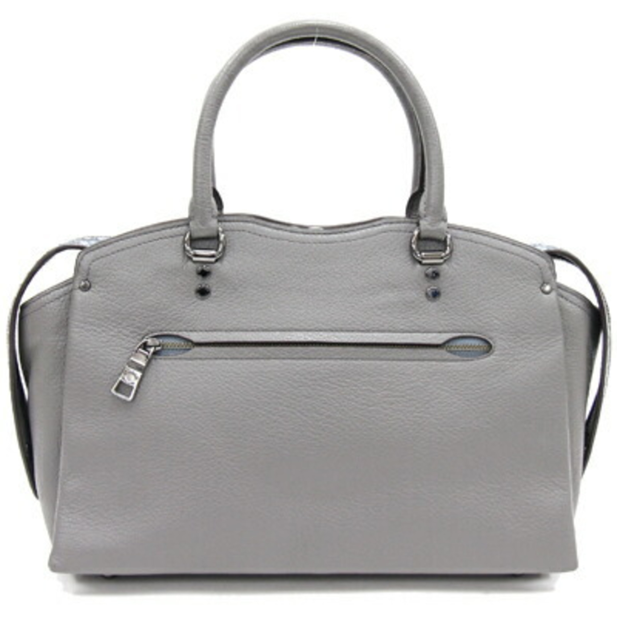 Coach Handbag Drew Satchel 67710 Gray Leather Shoulder Bag Women's COACH
