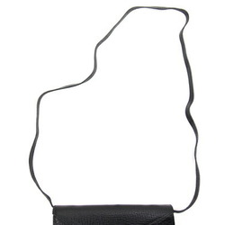 LOEWE Shoulder Wallet Black Leather Bag Pochette Clutch Women's