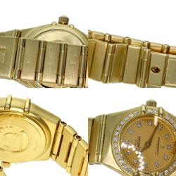 Omega Constellation Bezel Diamond Watch K18 Yellow Gold K18YG Ladies OMEGA