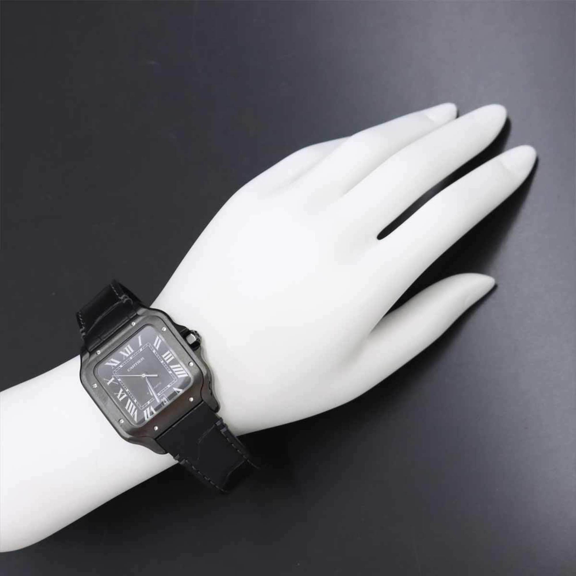 Cartier Santos de LM WSSA0039 Men's Watch Date Black Dial Automatic De