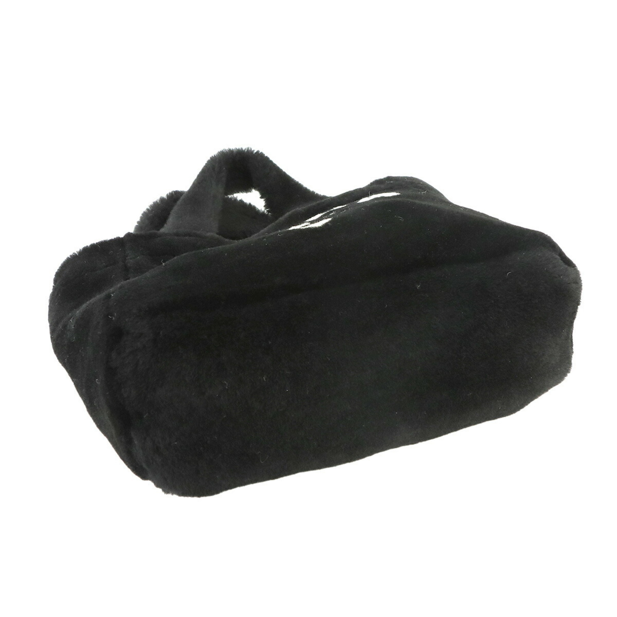 Prada PRADA 2way tote shoulder bag shearling black white 1BG447 gold metal fittings Tote Shoulder Bag