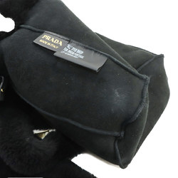 Prada PRADA 2way tote shoulder bag shearling black white 1BG447 gold metal fittings Tote Shoulder Bag