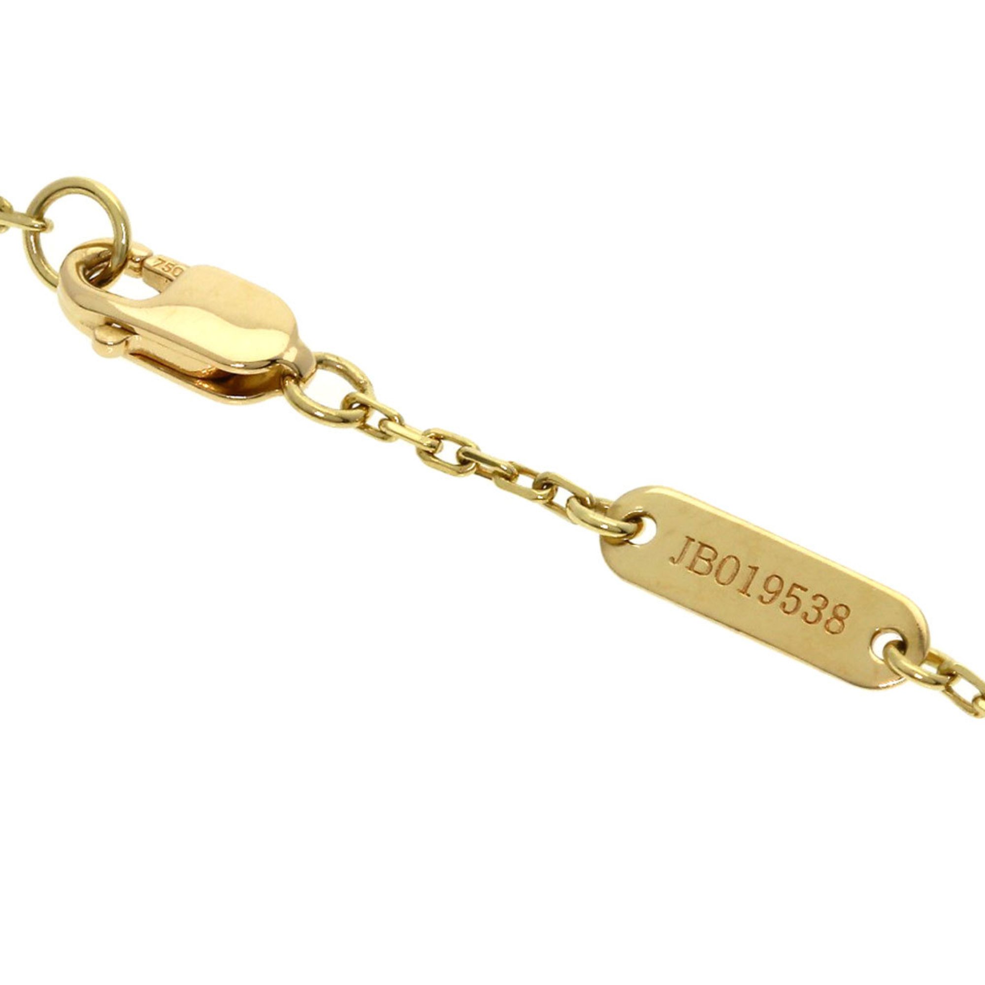 Van Cleef & Arpels Sweet Alhambra Carnelian Bracelet 18k Yellow Gold Women's