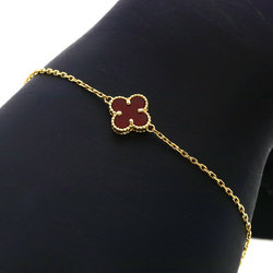 Van Cleef & Arpels Sweet Alhambra Carnelian Bracelet 18k Yellow Gold Women's