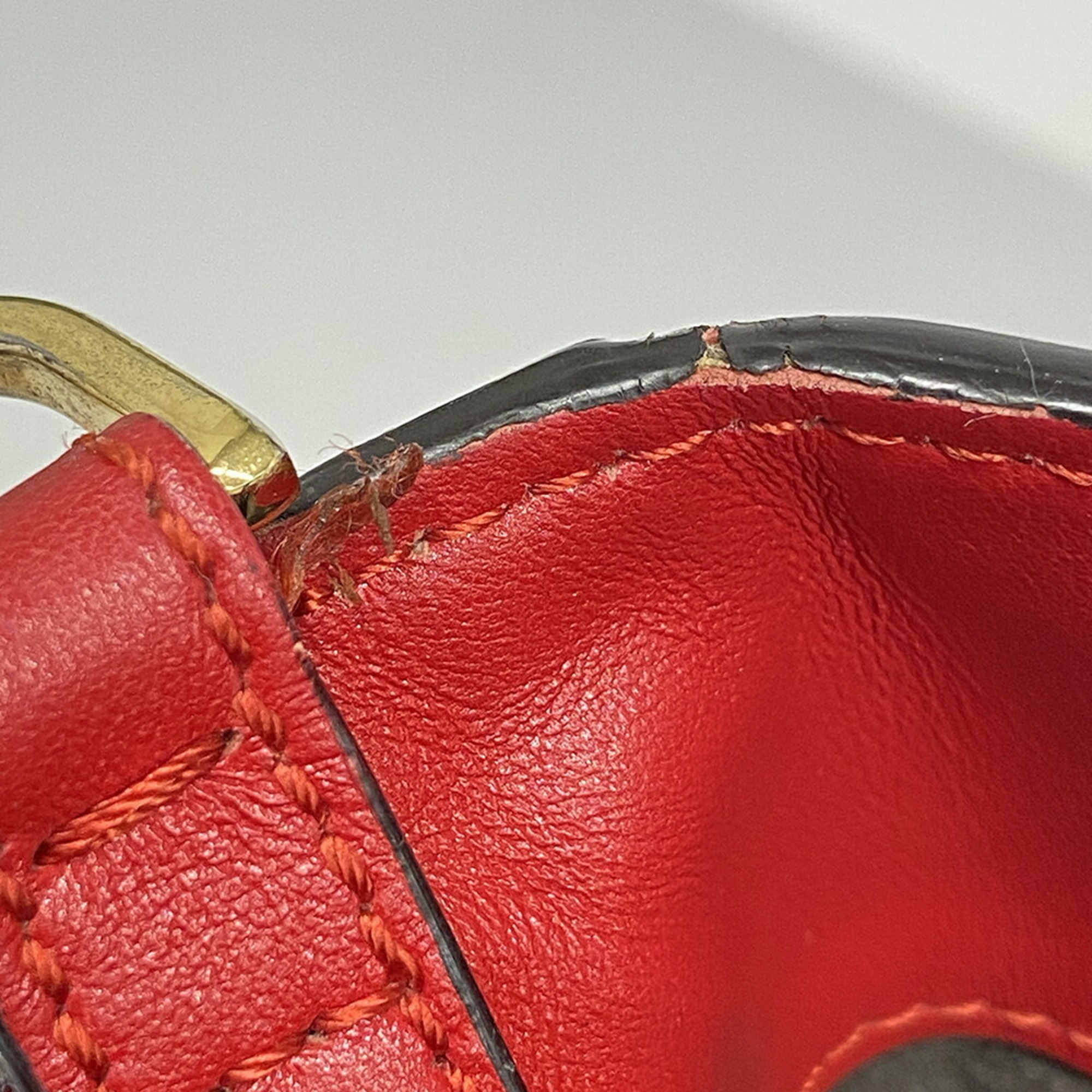 Fendi Handbag FF Tote Leather Red Ladies