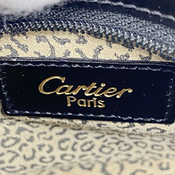 Cartier Pouch Panthère Leather Black Ladies