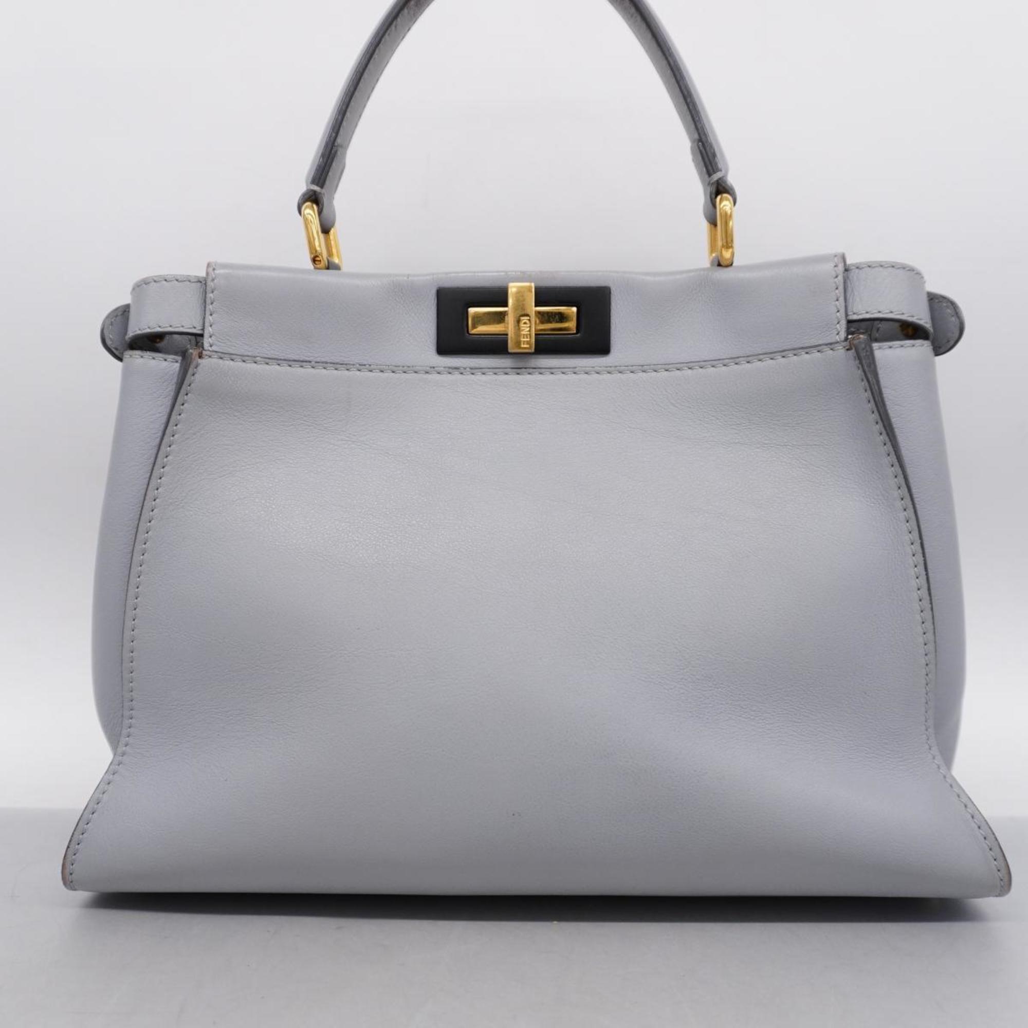 Fendi handbag peekaboo leather gray ladies
