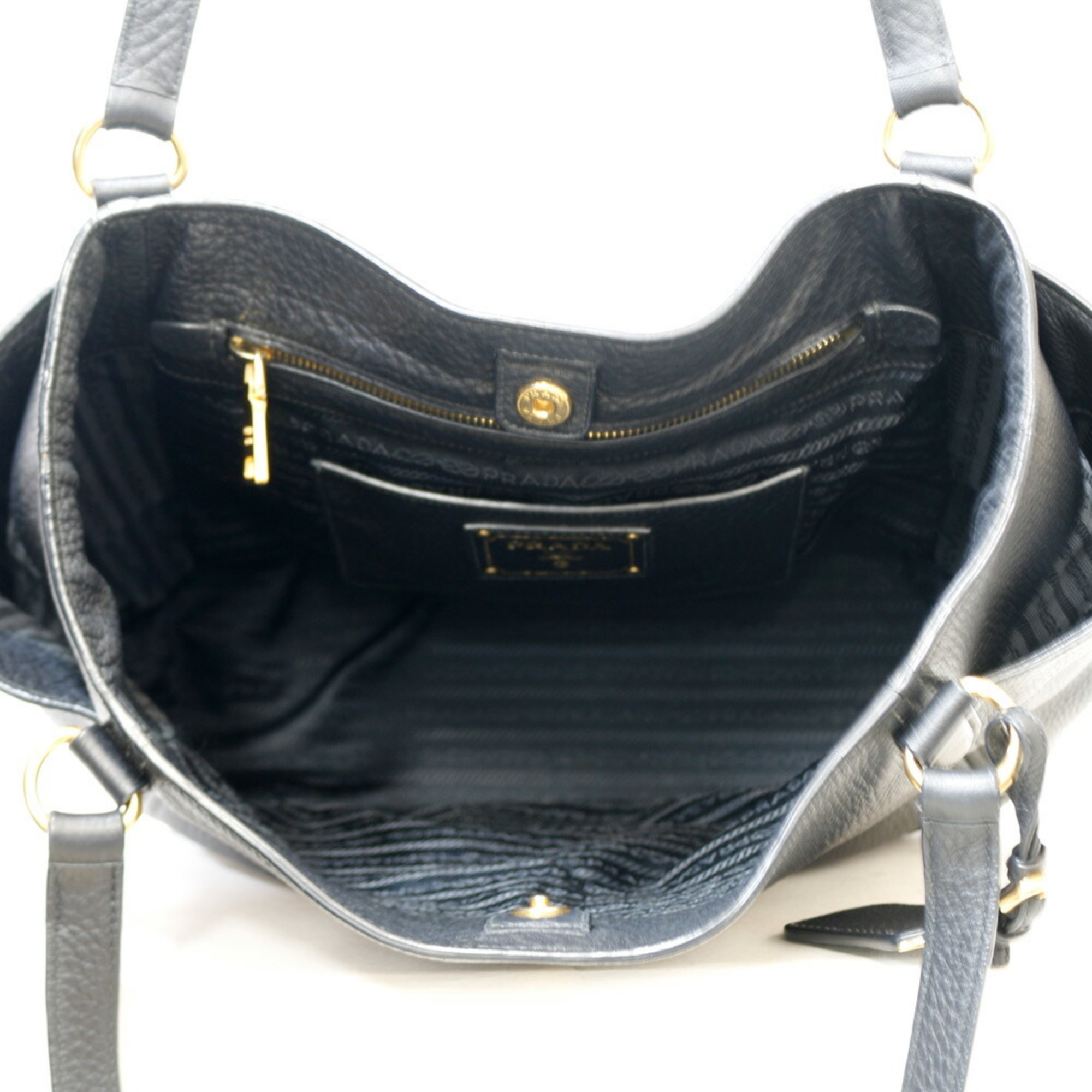 Prada shoulder bag leather black ladies PRADA BRB01000000001397