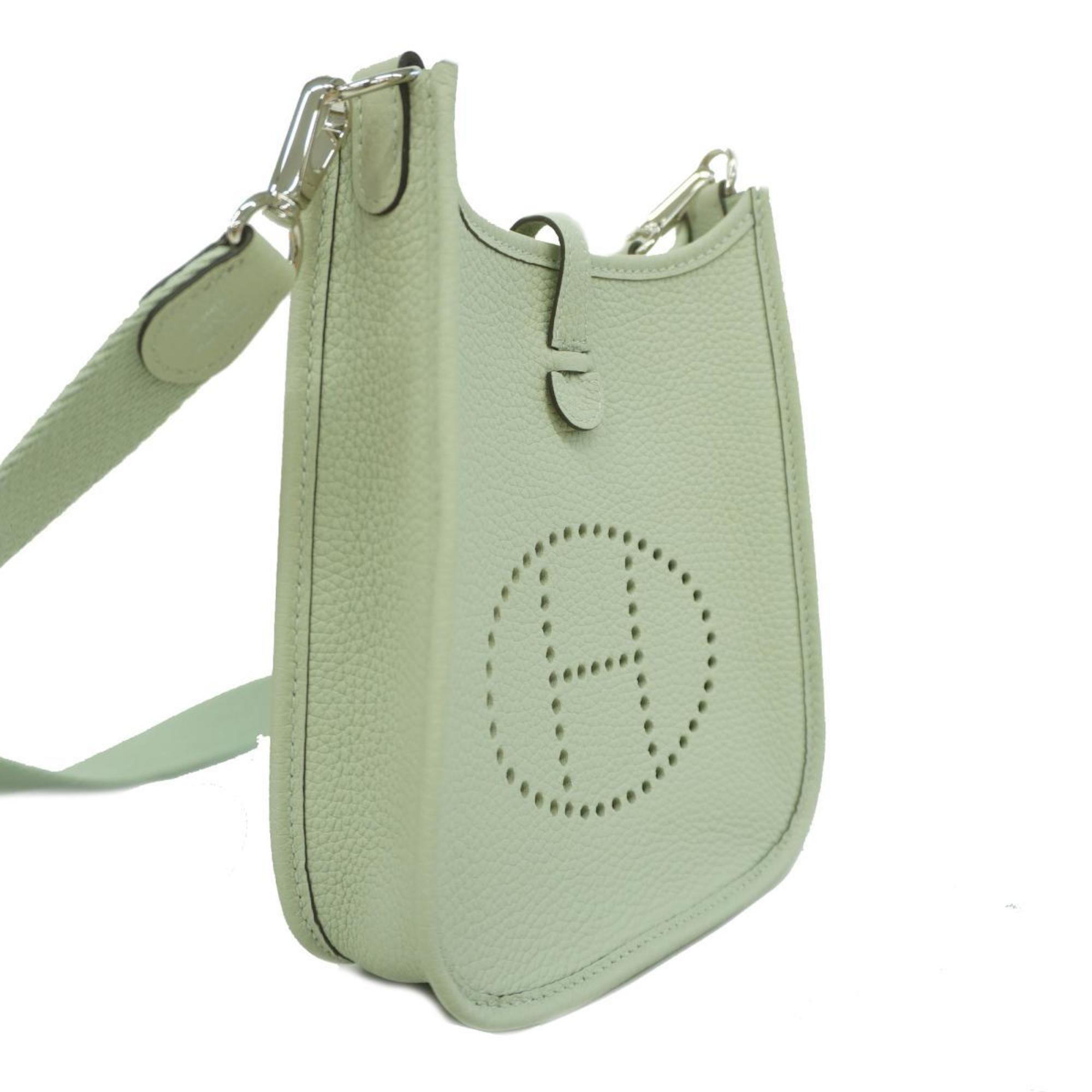 Hermes Shoulder Bag Evelyn TPM Amazon B Engraved Taurillon Clemence Vert Fizz Ladies